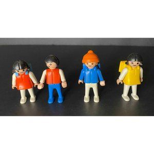 Lot of 4 VTG Geobra Playmobil 2" Toys Old Play Mobil Figures